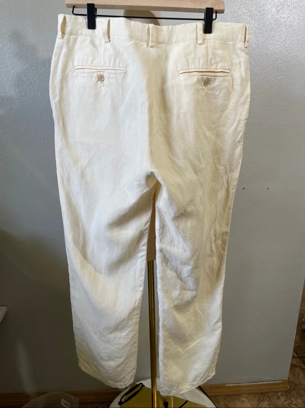 Polo Ralph Lauren Butter Linen Pants Flat Front Preppy Classic Chino Zip 36/30